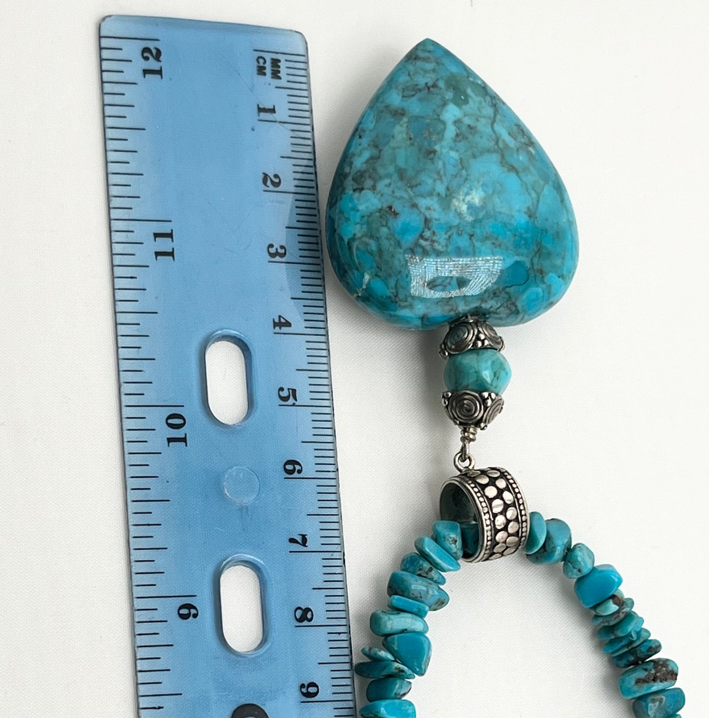 925 Sterling Silver DRT Jay King Large Turquoise Heart Necklace