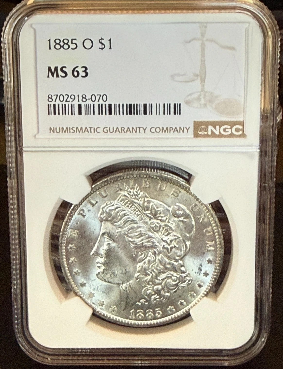 1885-O Morgan Silver Dollar NGC MS63