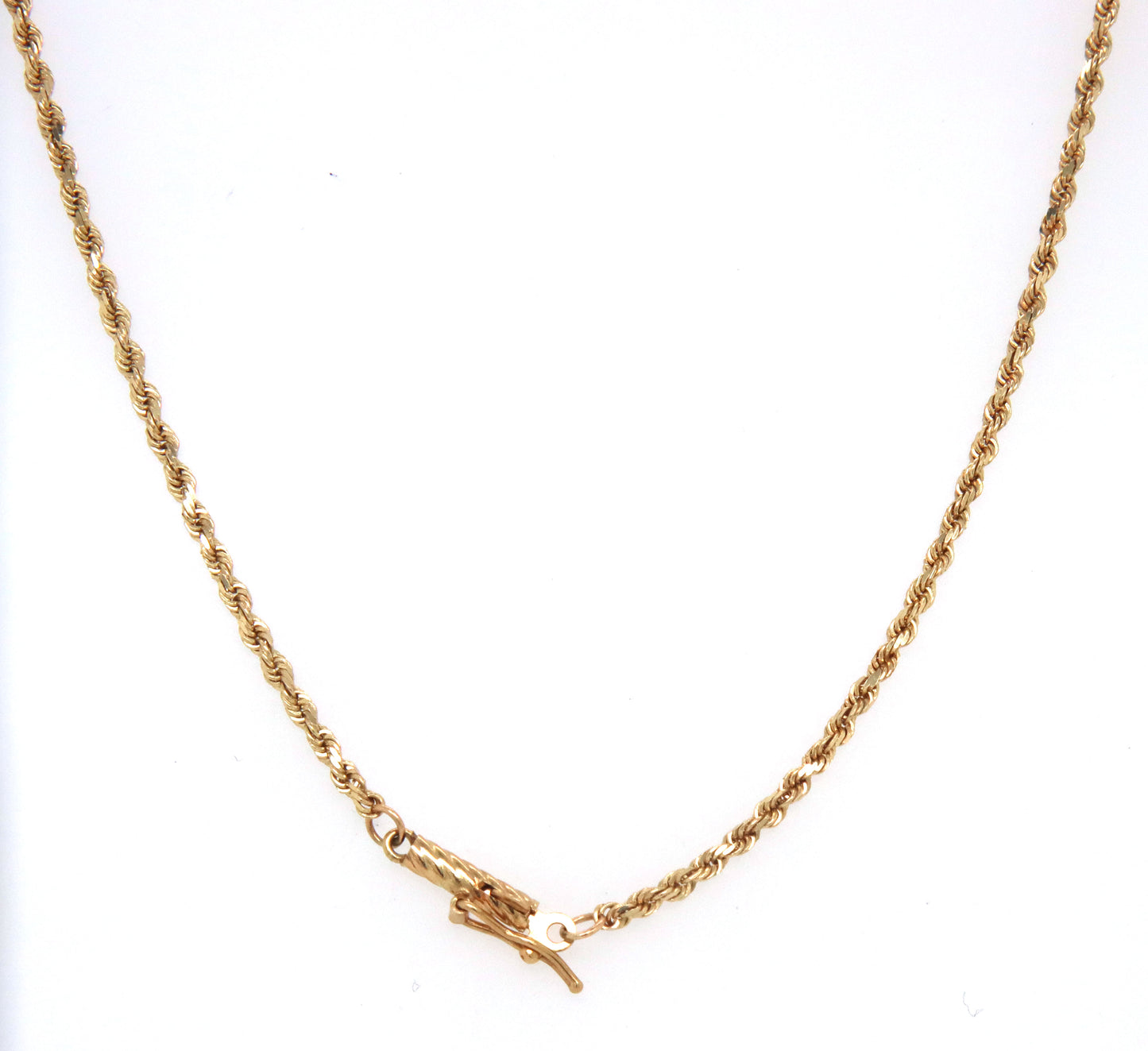 14kt Yellow gold rope chain necklace