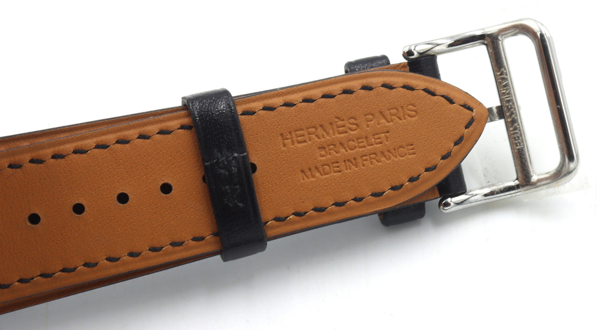 Hermes apple watch black leather strap