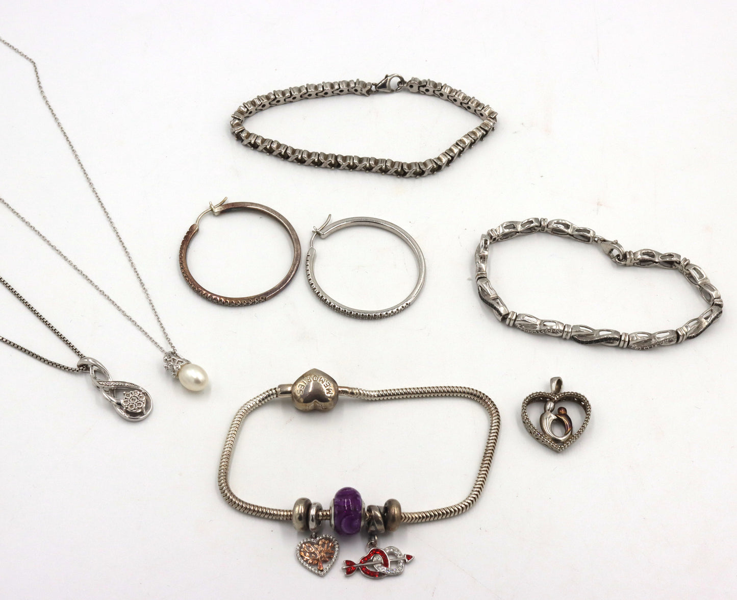 Group of vintage 925 sterling silver mixed jewelry