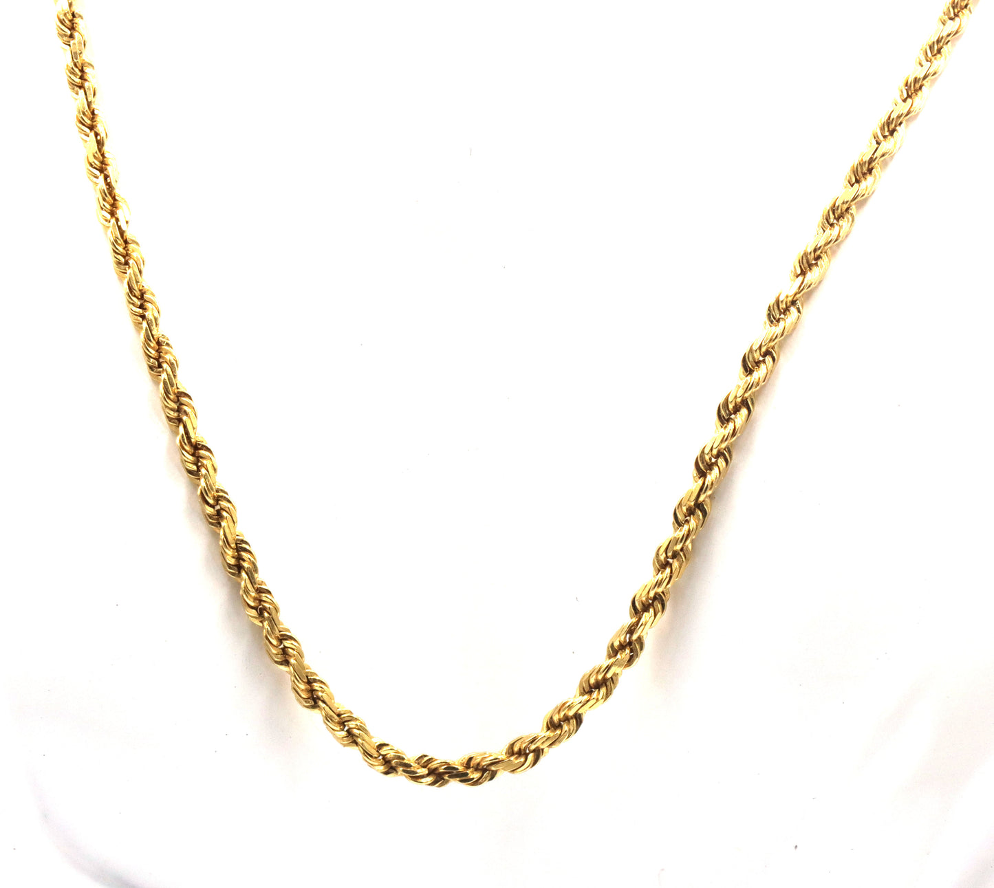 14kt Yellow gold rope chain necklace