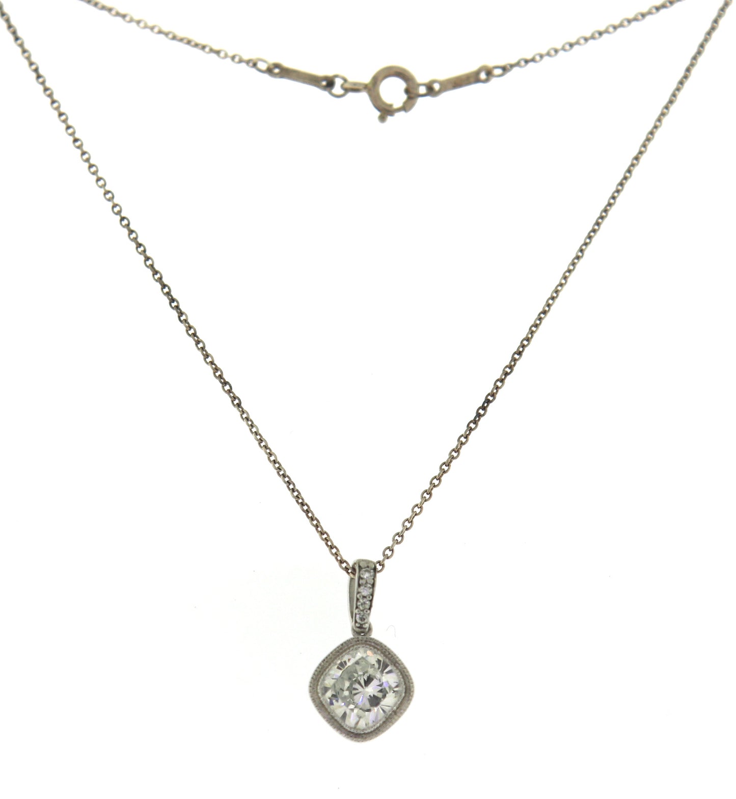 Sterling Silver Cubic Zirconia Pendant on Chain