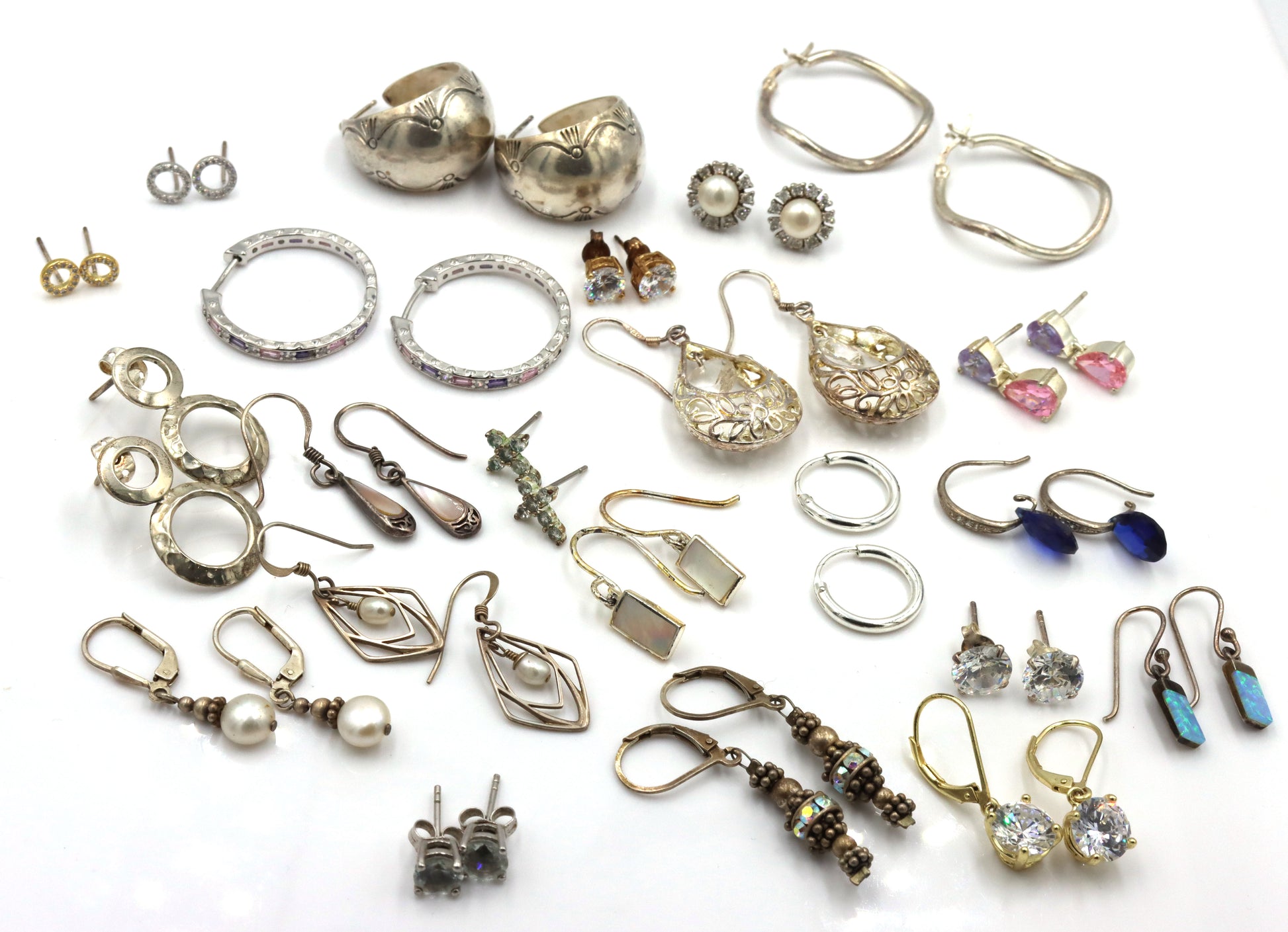Group lot of Vintage 925 sterling silver earrings