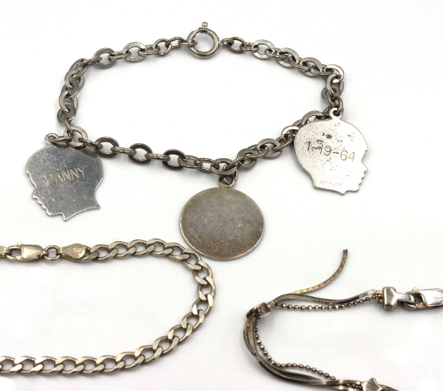 Group lot of 6 Vintage 925 sterling silver bracelets