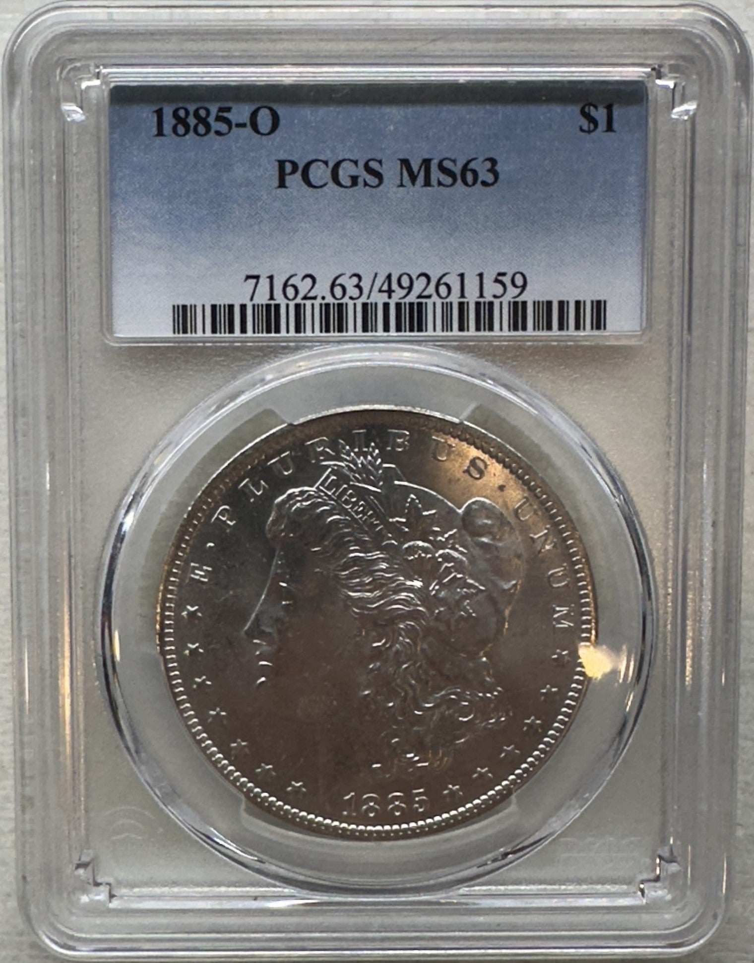 1885-O $1 Morgan Silver Dollar PCGS MS63 Certified Better Eye Appeal