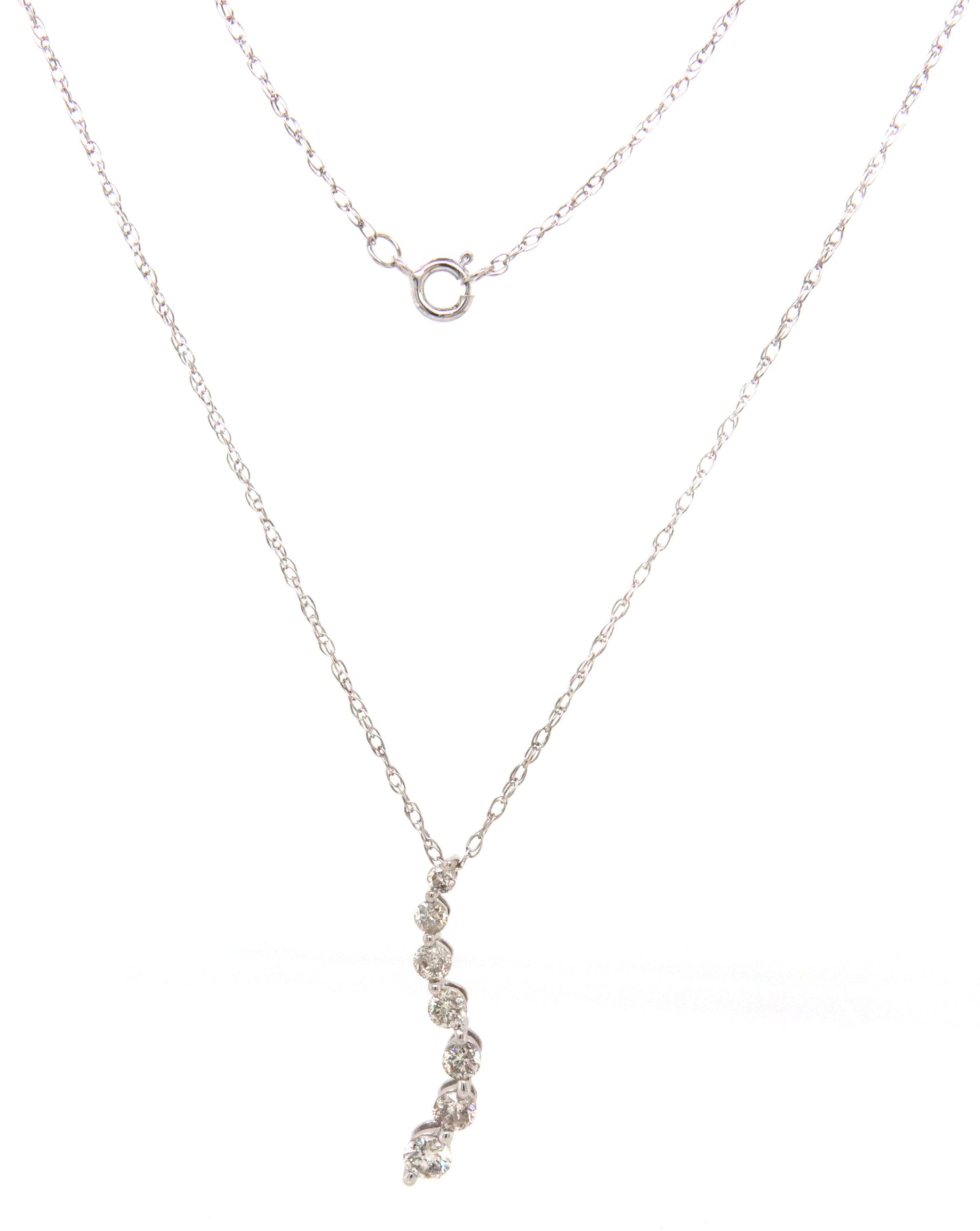 10kt White gold 0.35ctw diamond Journey pendant on chain