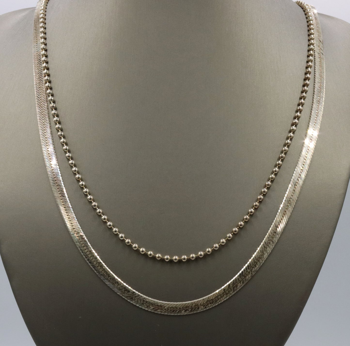 Group lot of 2 vintage 925 sterling silver chains