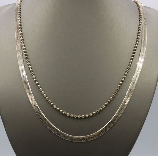 Group lot of 2 vintage 925 sterling silver chains