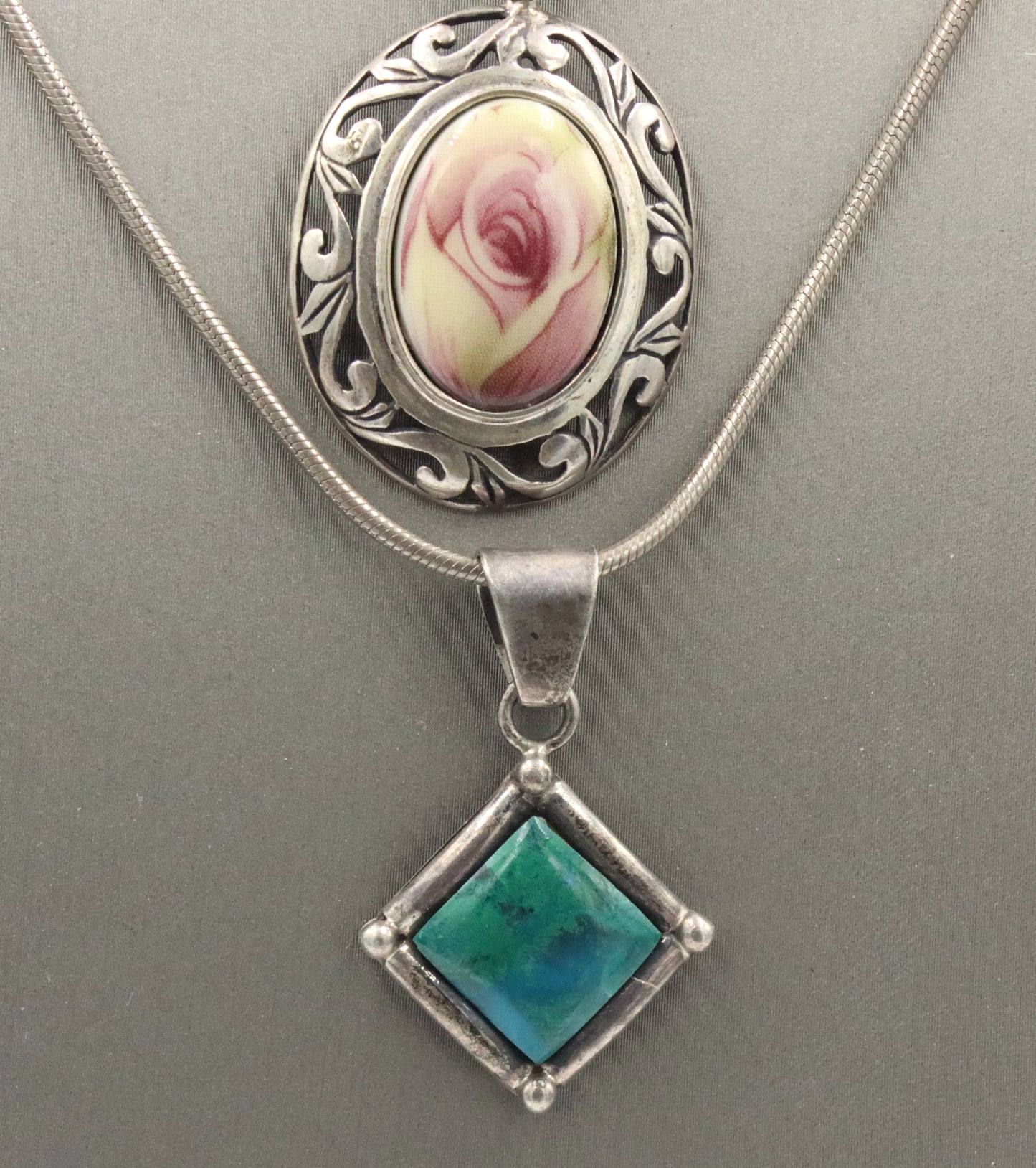Group lot of 3 Vintage 925 sterling silver necklaces