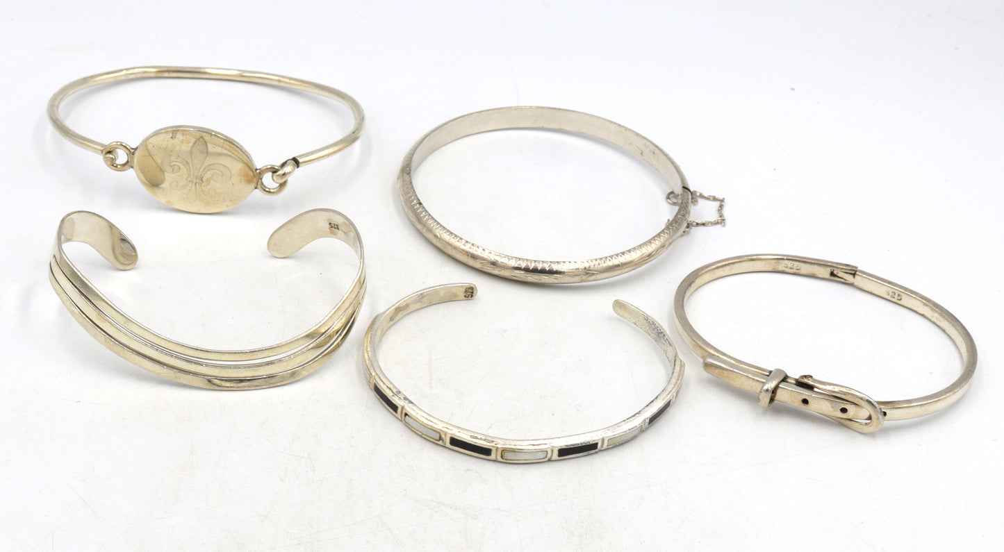 Vintage 925 sterling silver group lot of bangles