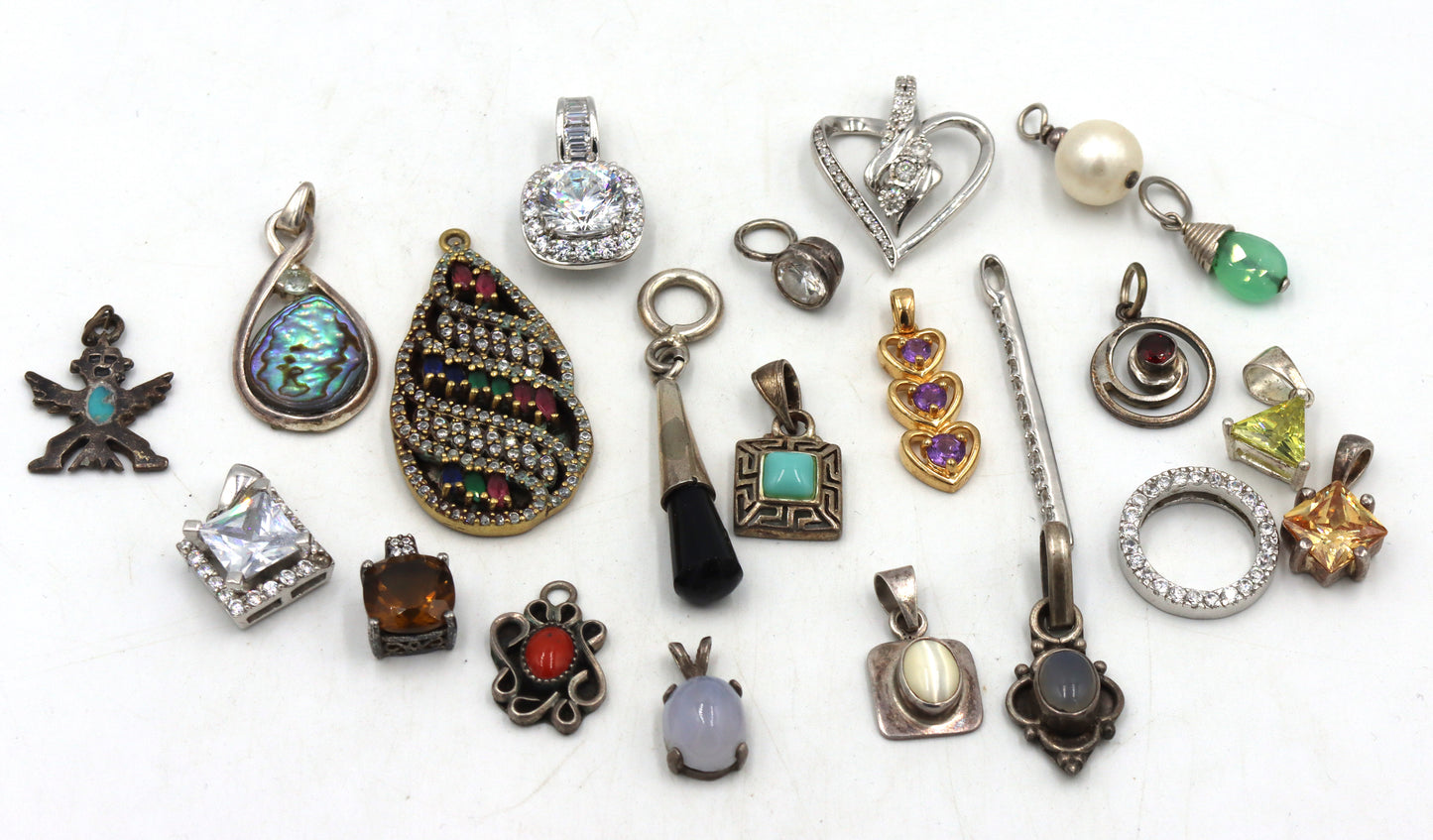 Group lot of Vintage 925 sterling silver pendants