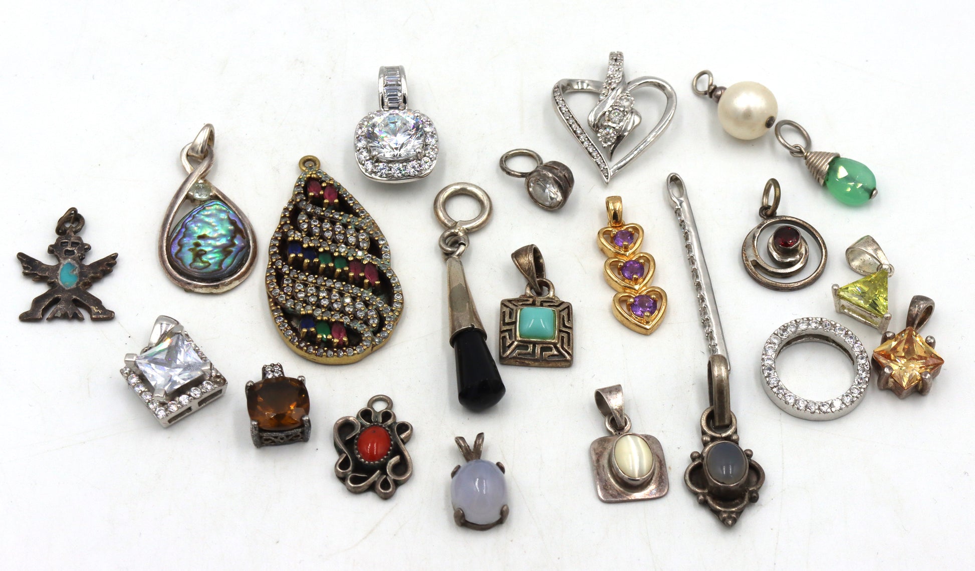 Group lot of Vintage 925 sterling silver pendants