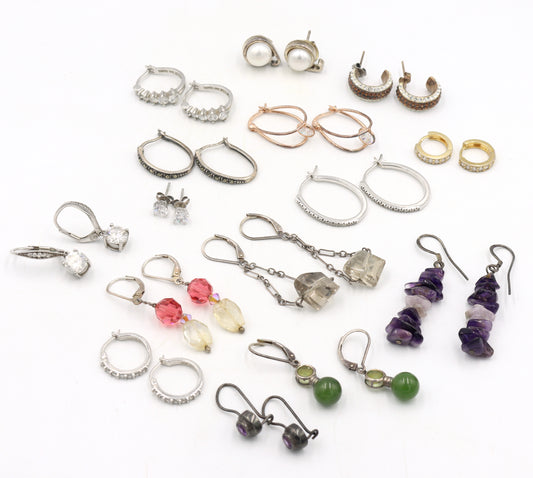 Group lot of Vintage 925 sterling silver earrings