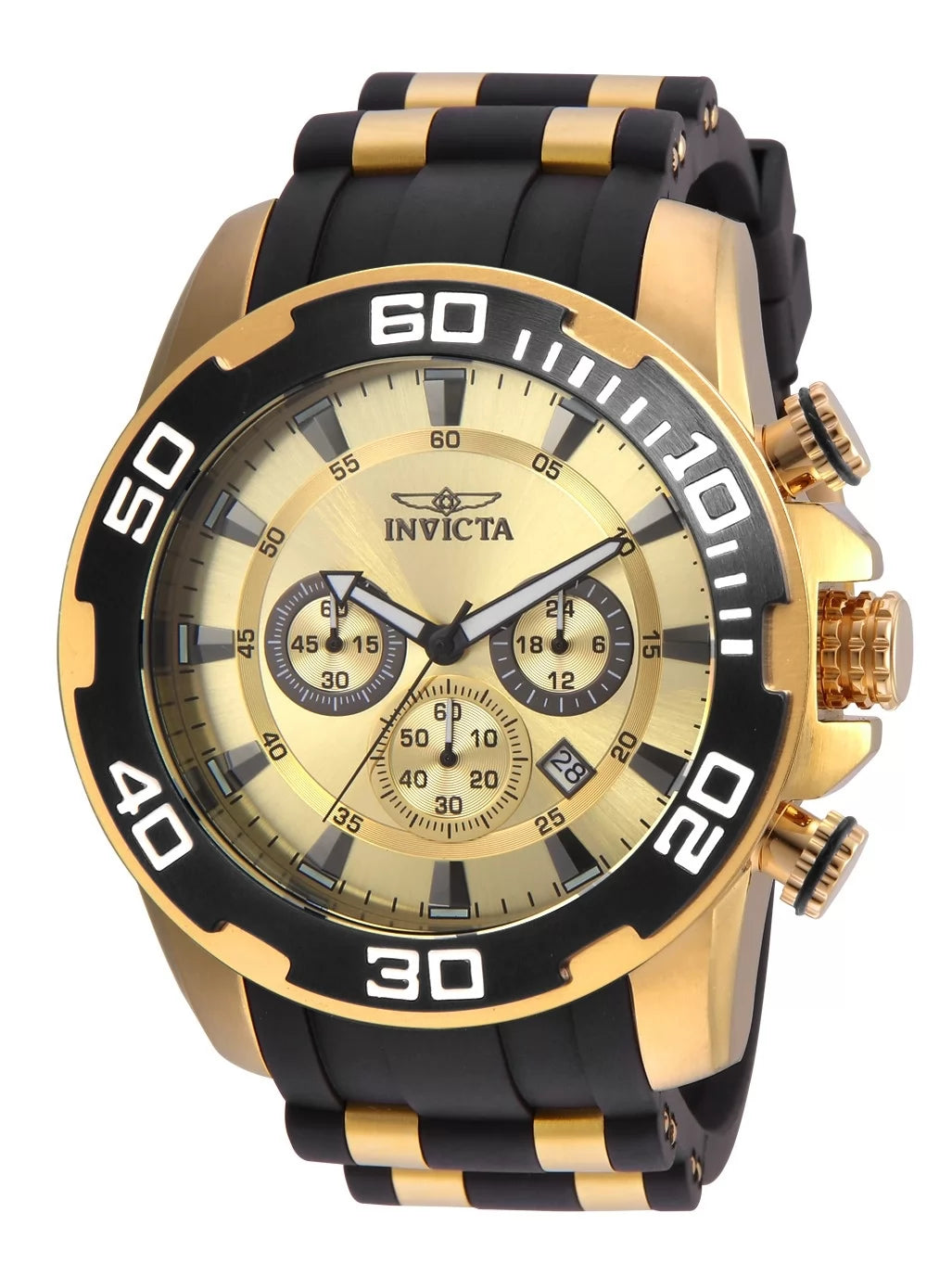 Invicta Men's Pro Diver Quartz Chronograph Gold Dial Watch