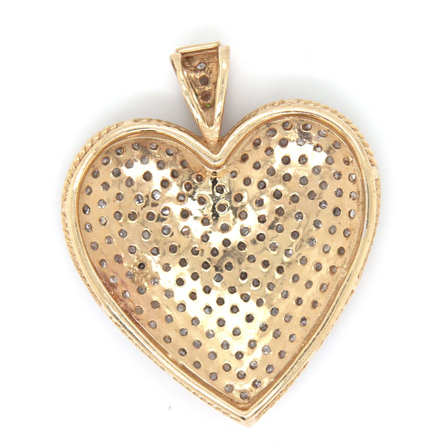 10kt Yellow gold diamond heart shaped pendant