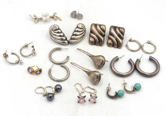 Group lot of Vintage 925 sterling silver earrings