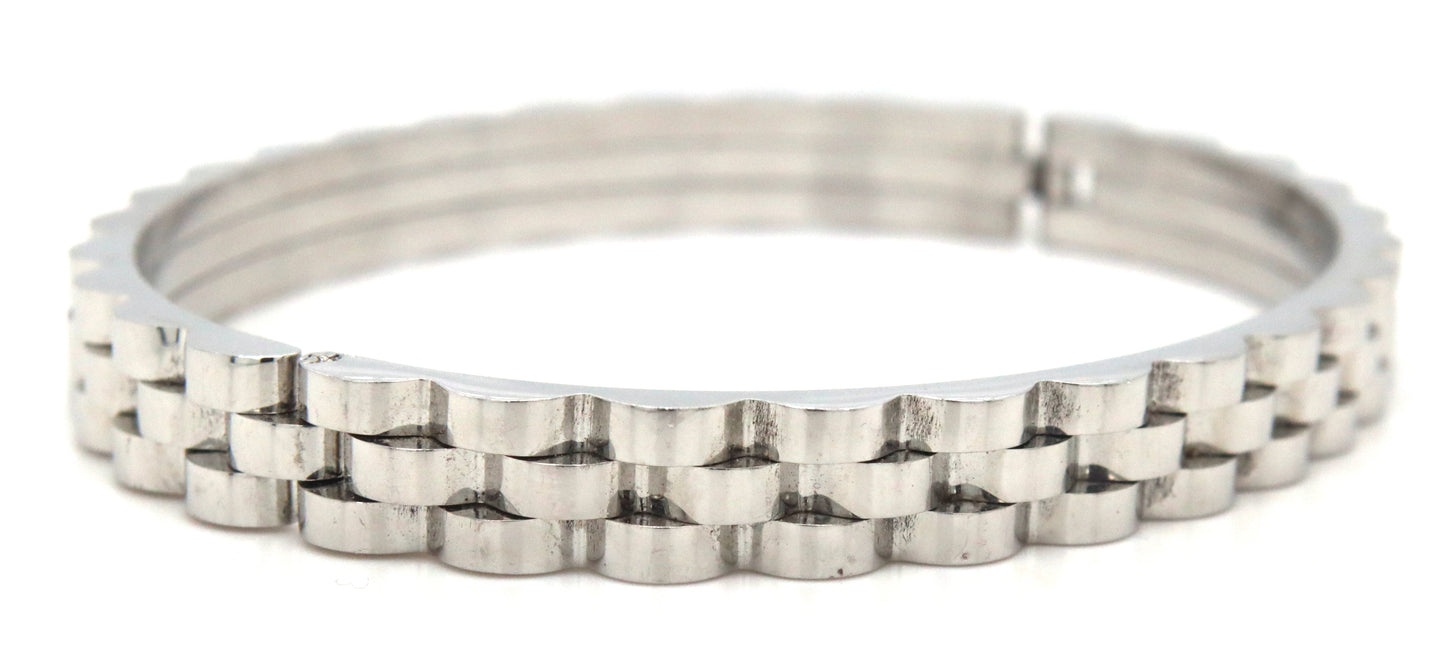 Stainless steel Rolex style bangle bracelet