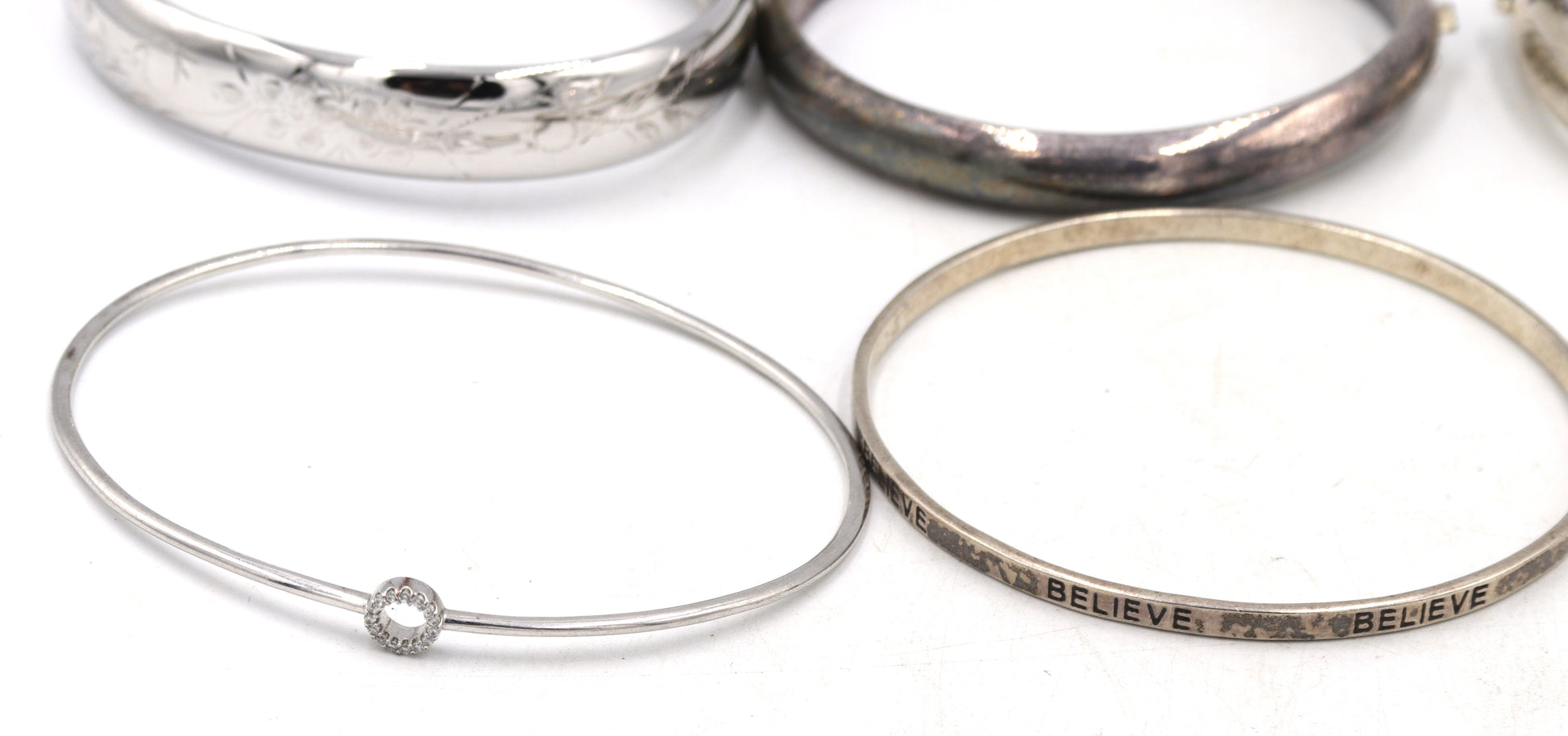 Group lot of Vintage 925 sterling silver bangles