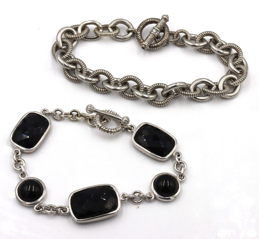 925 sterling Silver Two Buckle Bracelet Lot