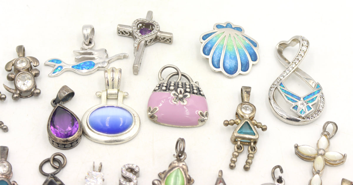 Group lot of Vintage 925 sterling silver pendants