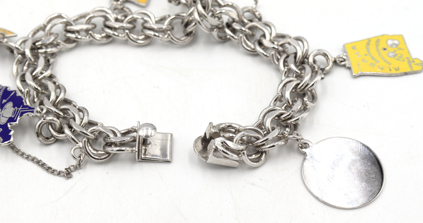 Vintage 925 Sterling silver charms bracelet