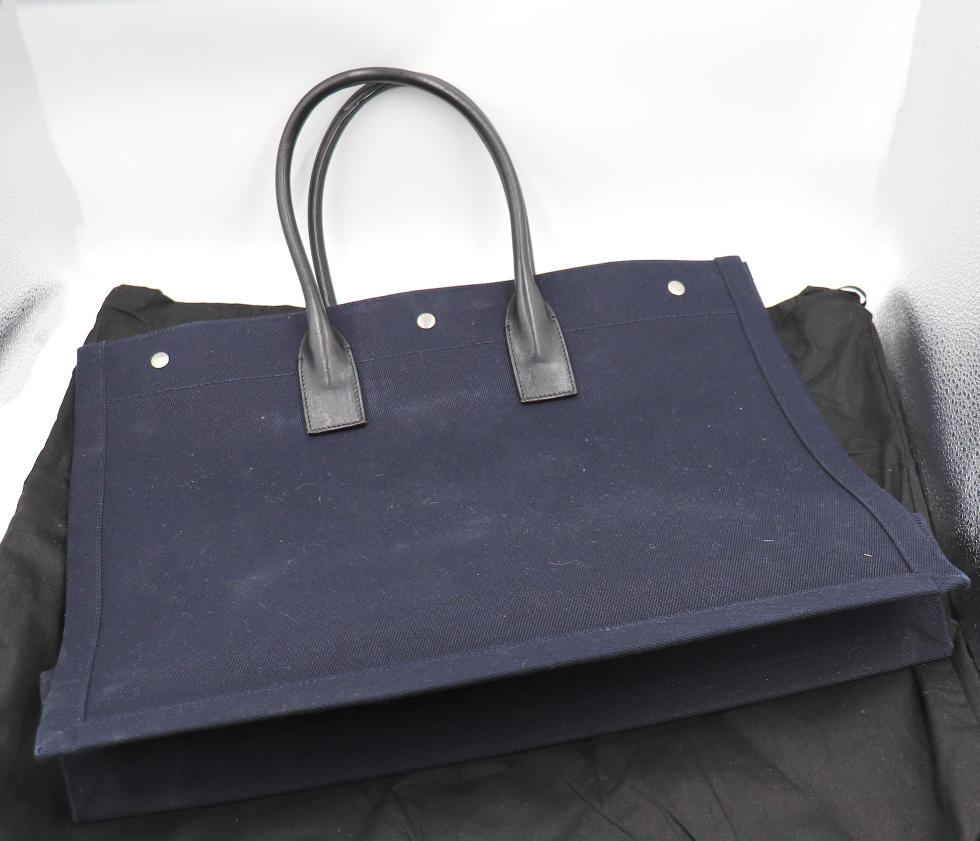 Rive Gauche Tote Bag in Linen and Leather