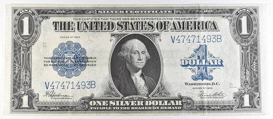 1923 $1 Silver Certificate Series of 1923 Washington Serial V47471493B Large Size Note