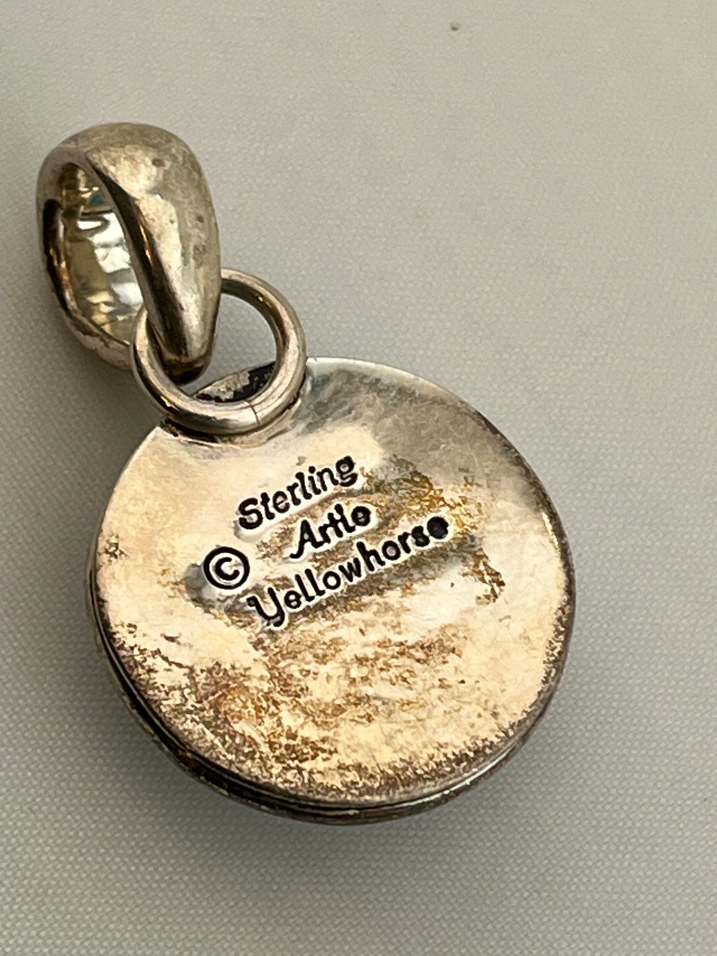925 Sterling Silver Signed Artie Yellowhorse Turquoise Set Of Earrings And Pendant