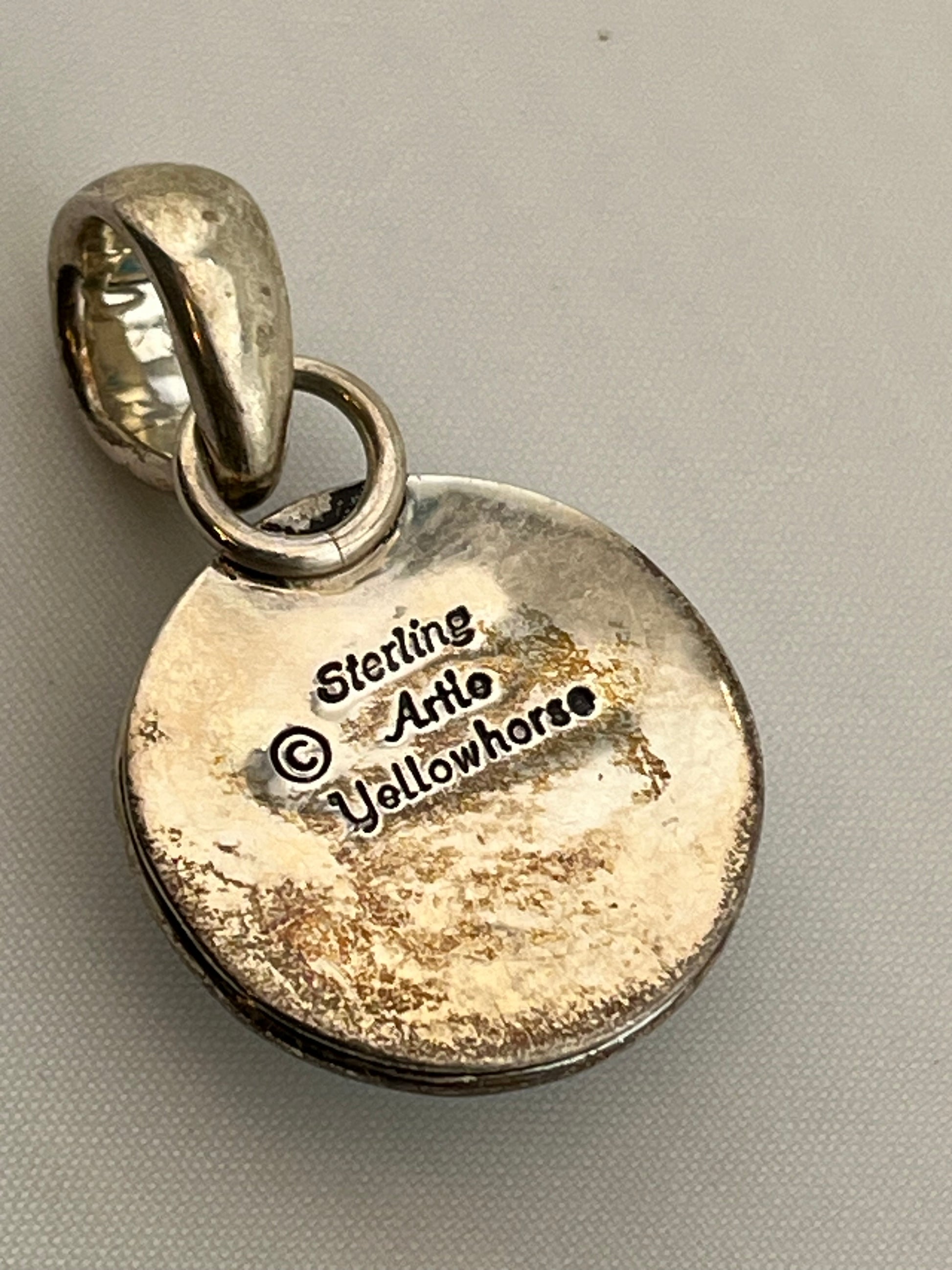 925 Sterling Silver Signed Artie Yellowhorse Turquoise Set Of Earrings And Pendant
