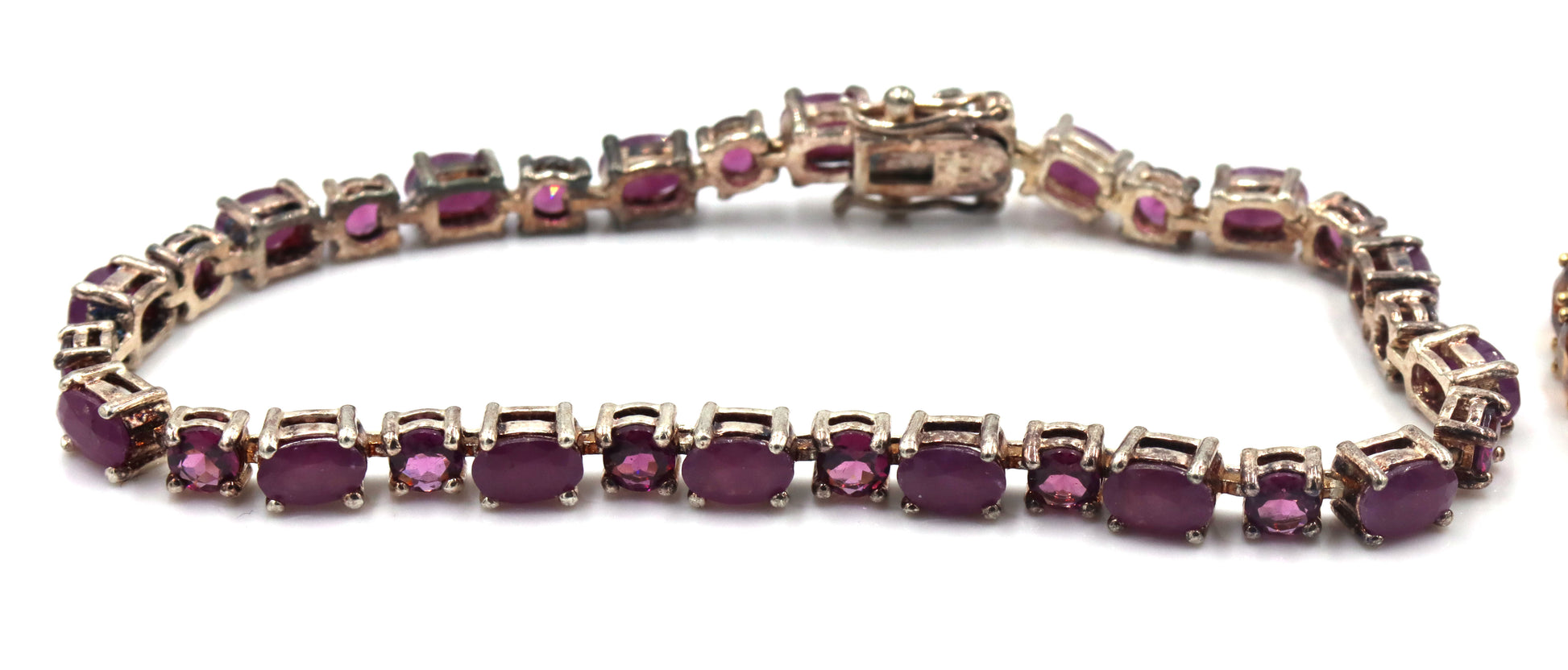 Lot of 2 Vintage 925 sterling silver cubic zirconia bracelets