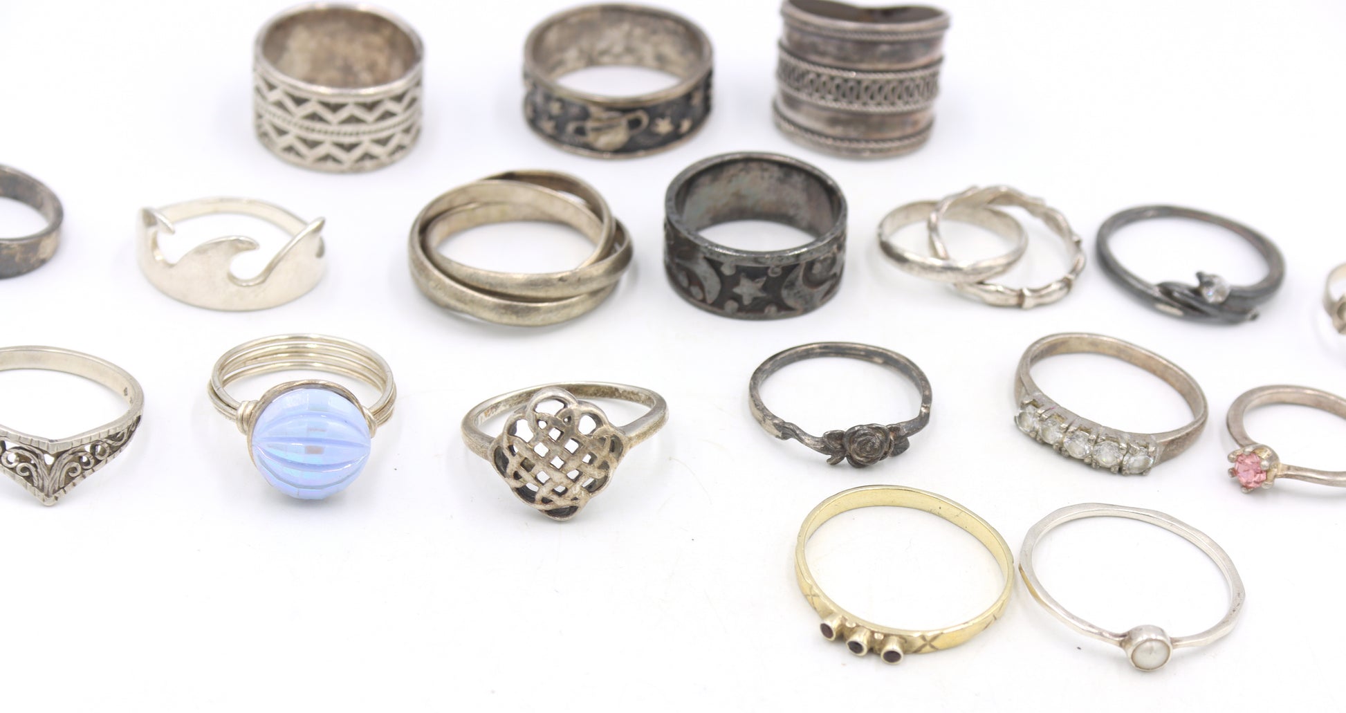 Group lot of Vintage 925 sterling silver rings