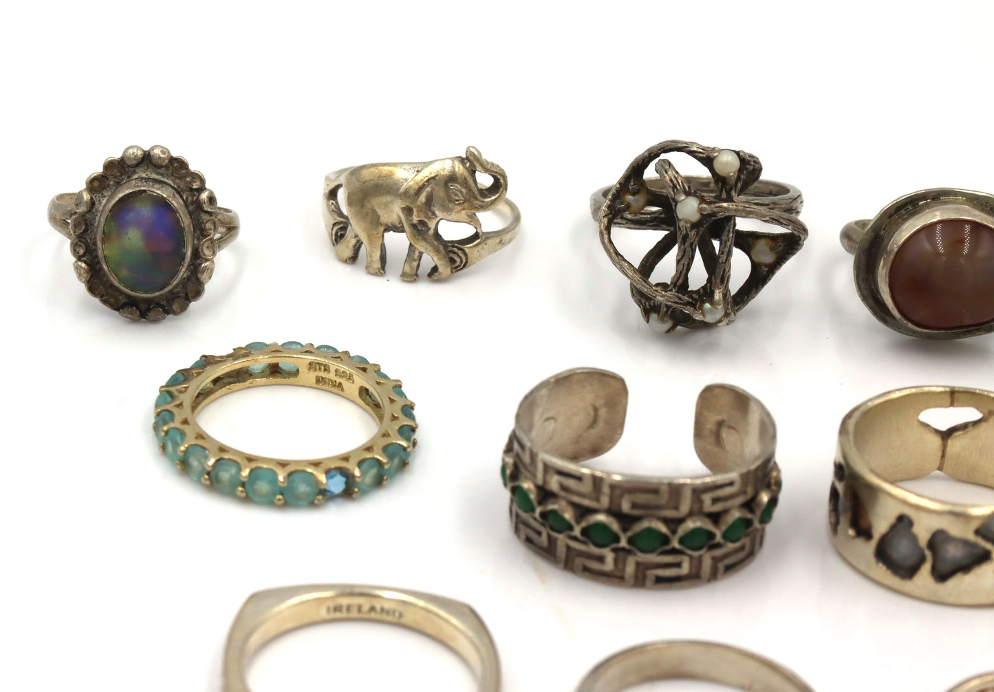 Group lot of Vintage 925 sterling silver rings