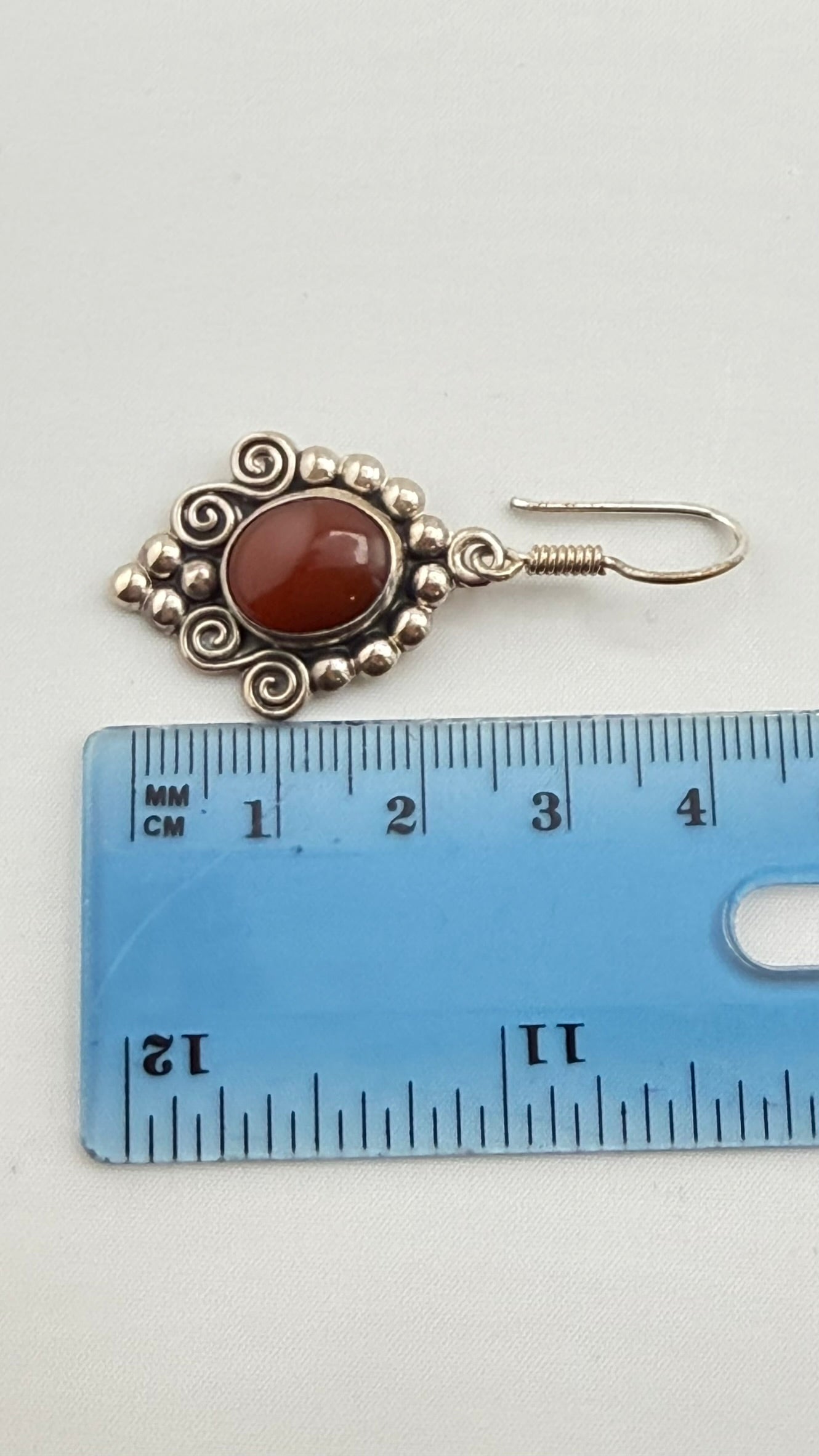925 Sterling Silver Mark Wasserman Samara Red Carnelian Dangle Earrings