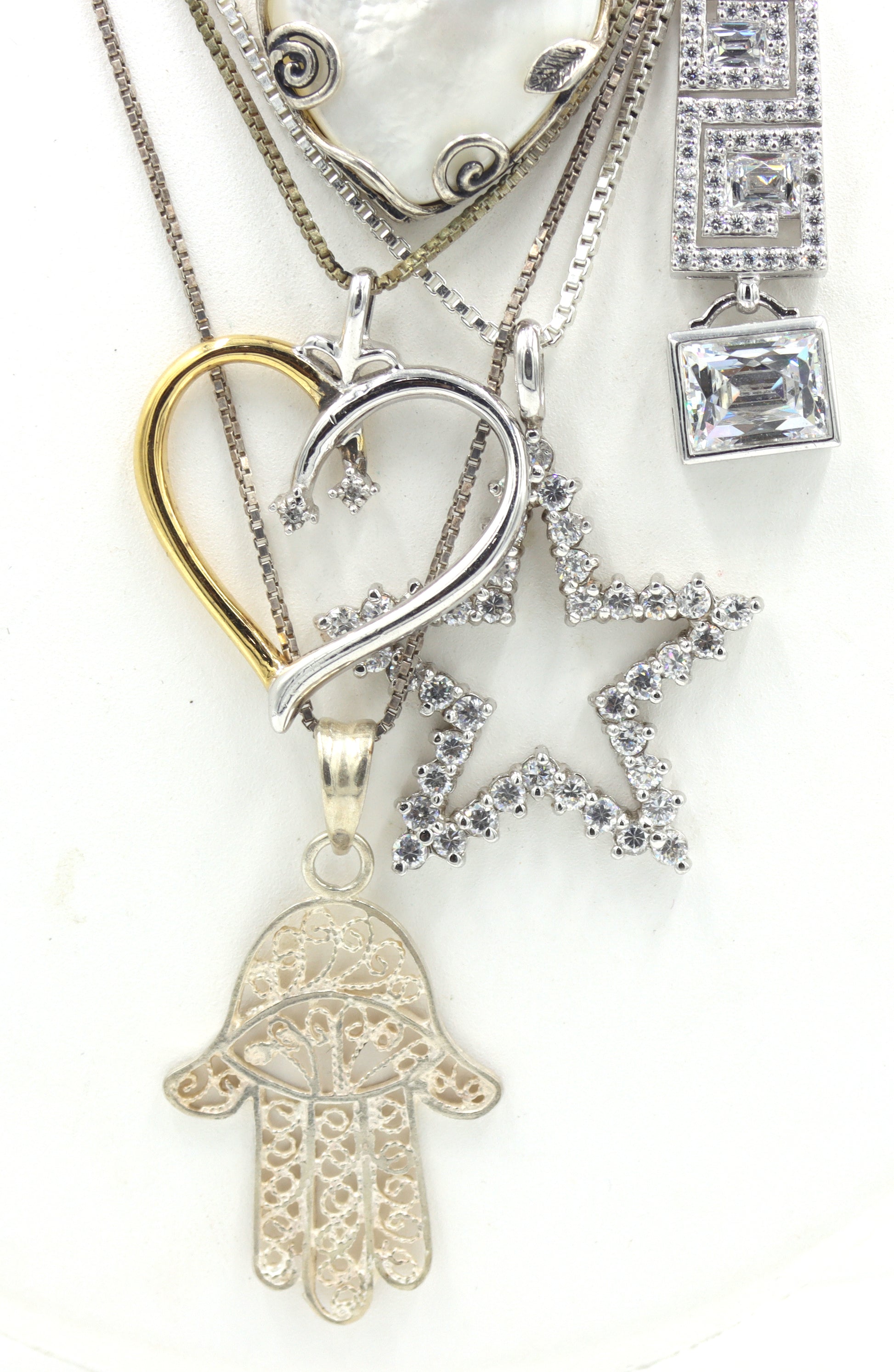 Group lot of 7 Vintage 925 sterling silver necklaces