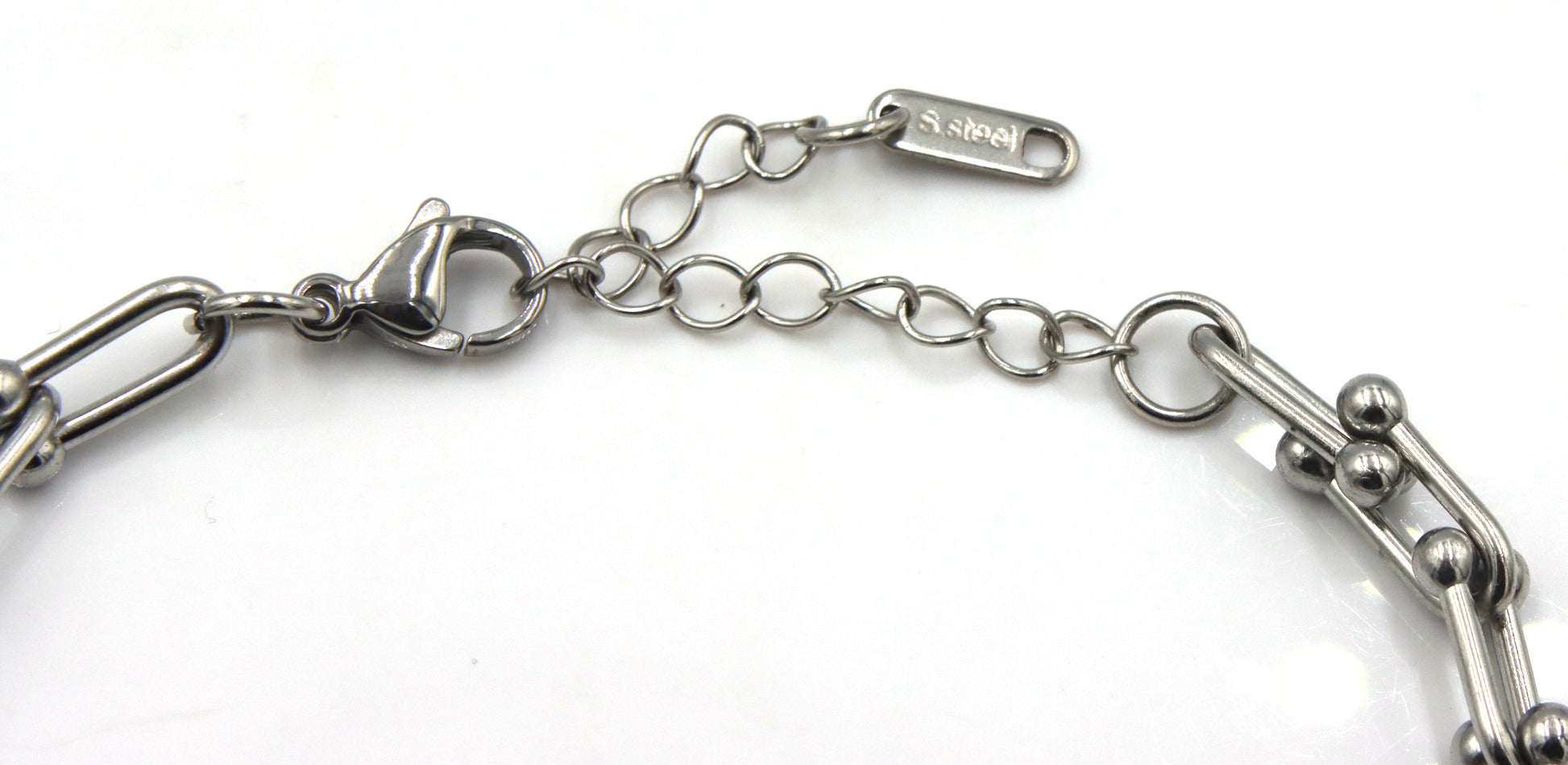 Stainless steel hardwear graduated link bracelet