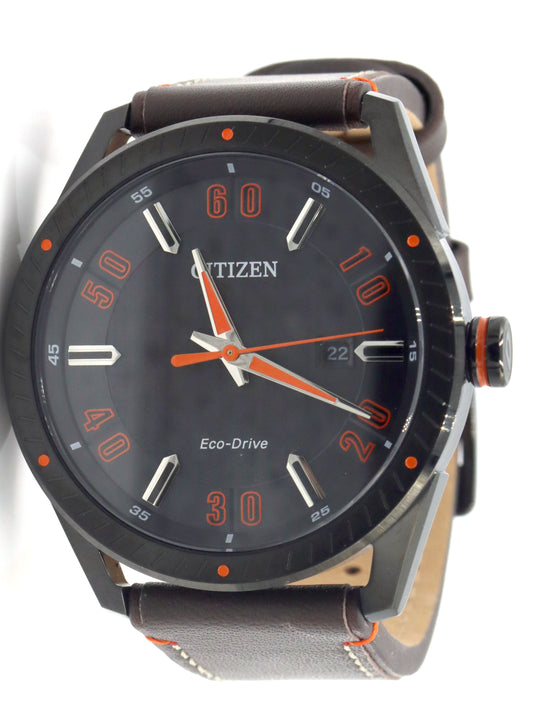 Citizen men's drive leather strap watch