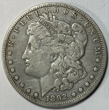 1892-O Morgan Silver Dollar, New Orleans Mint, Circulated