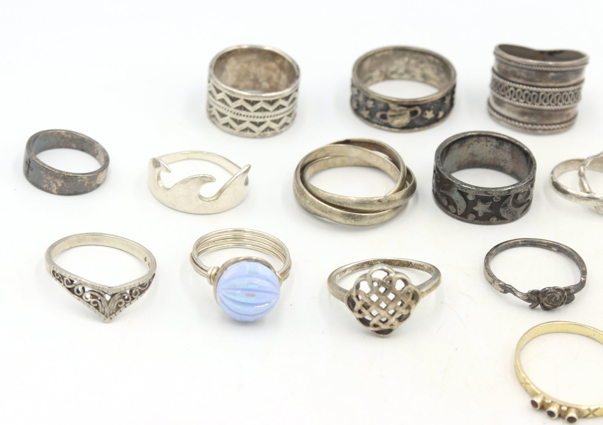 Group lot of Vintage 925 sterling silver rings