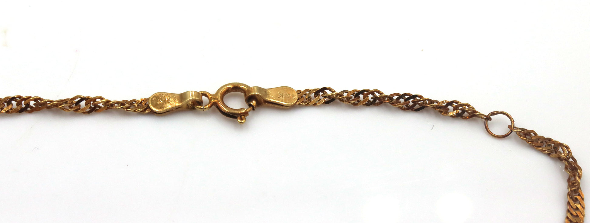 14kt Rose gold rope link anklet