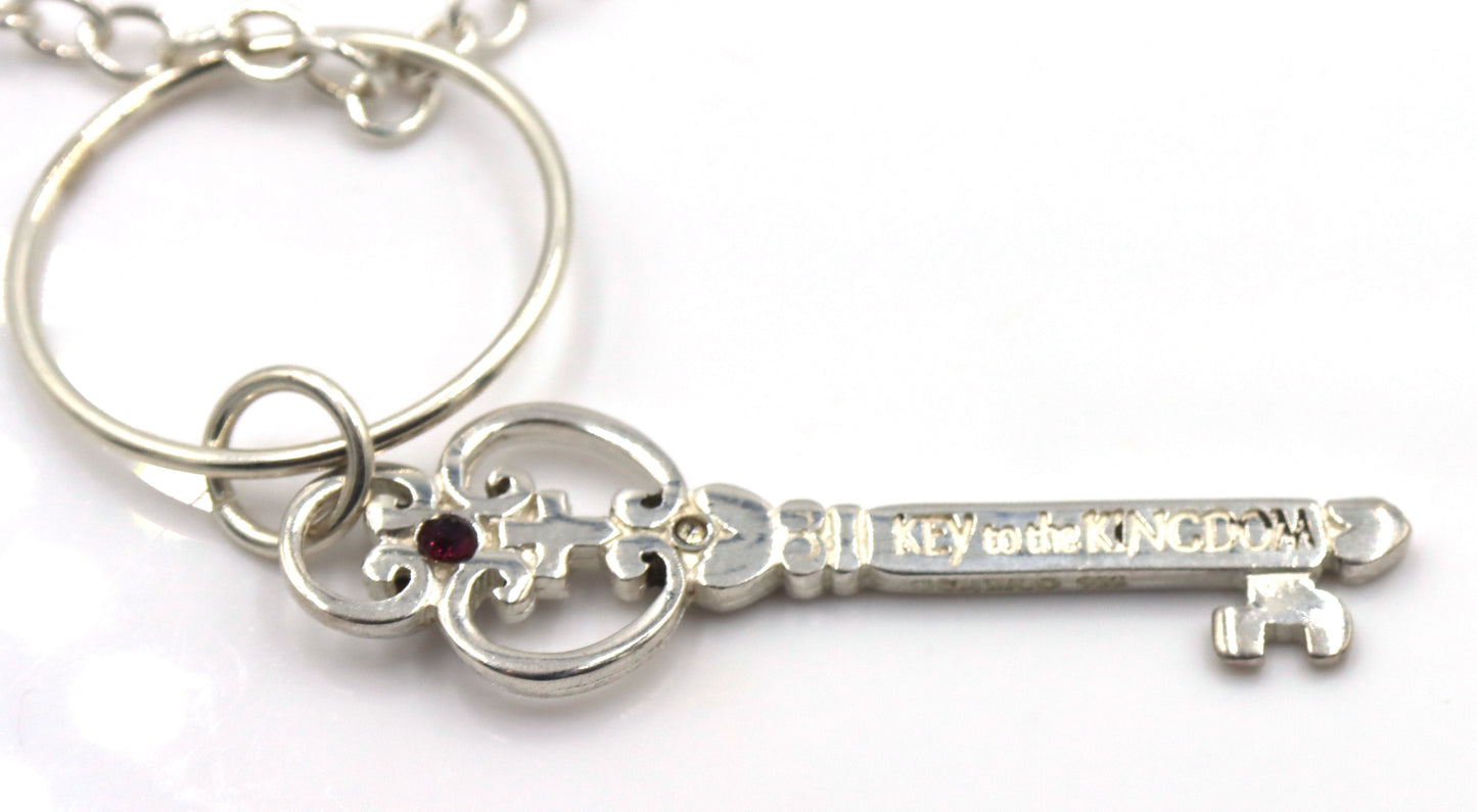 925 Sterling silver Key on Kingdom pendant on chain