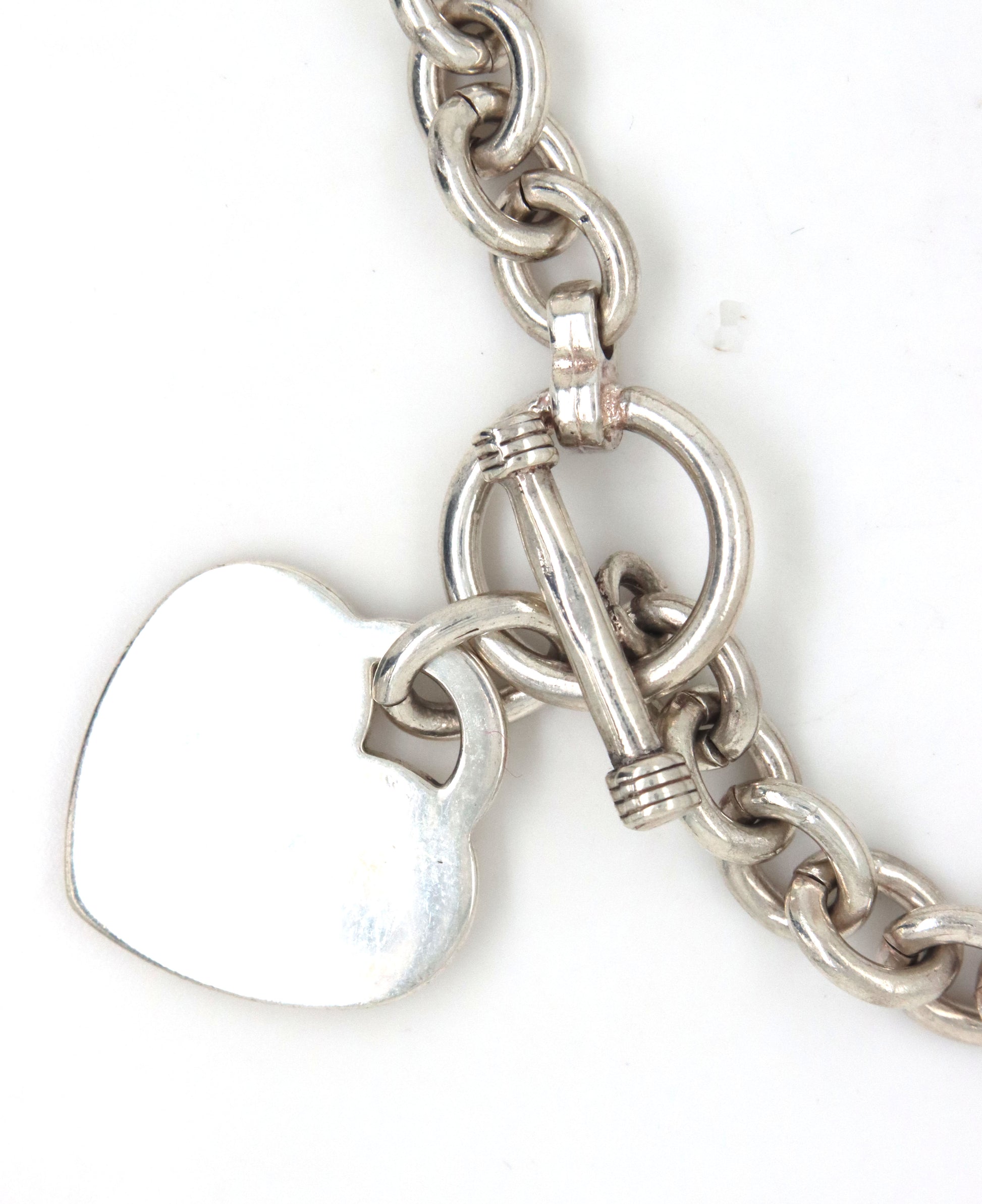 925 Sterling silver bracelet with heart shaped charm