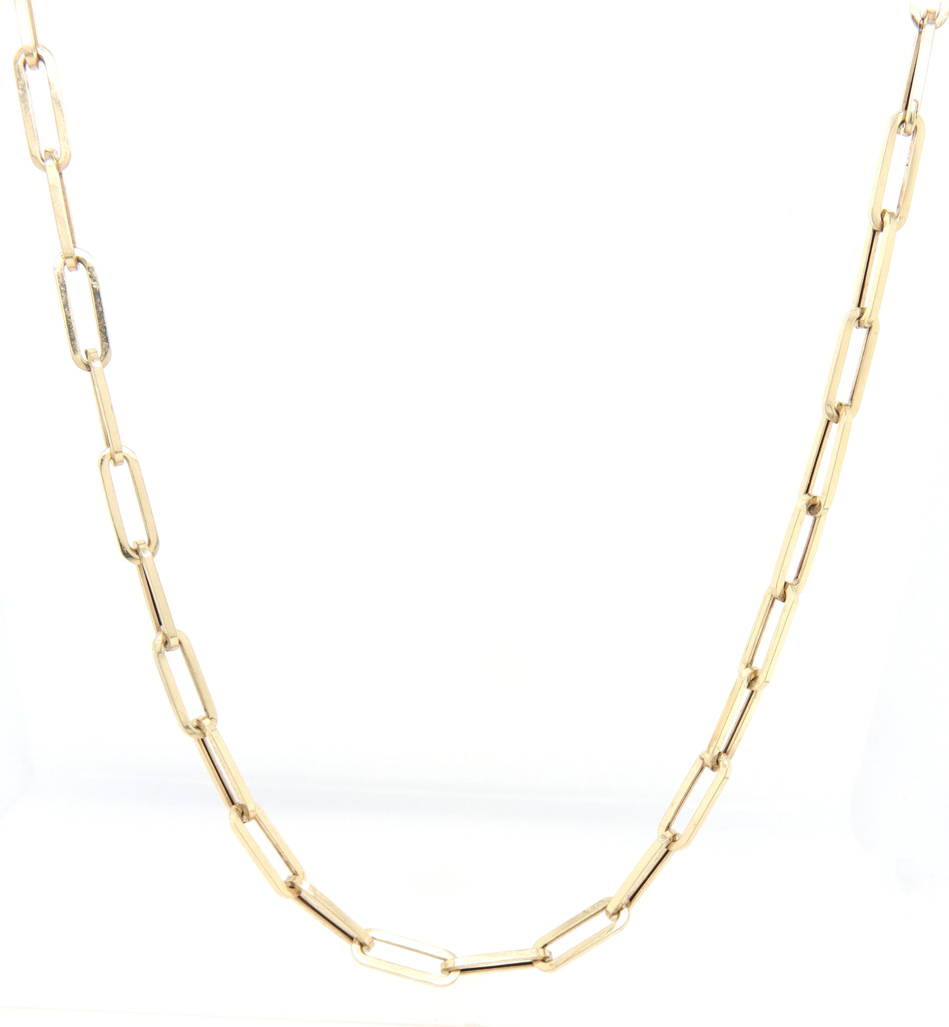 Italian 14kt Yellow gold paper clip chain necklace