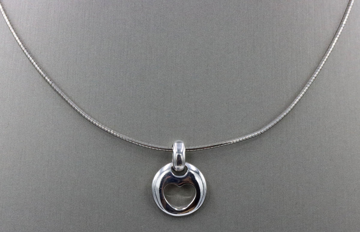 Tiffany & Co heart stencil pendant necklace