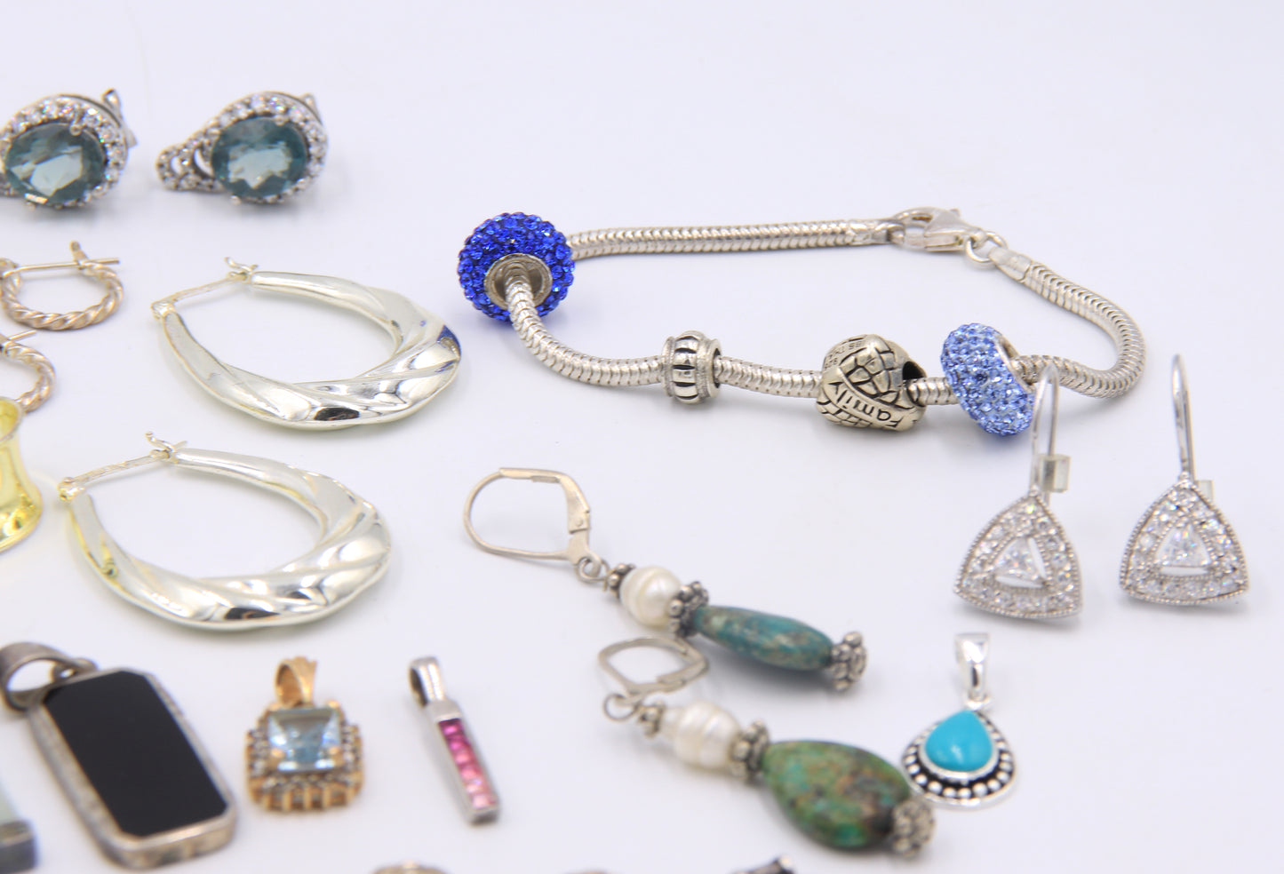 Group Lot of Vintage 925 Sterling Silver Miscellaneous Jewelry