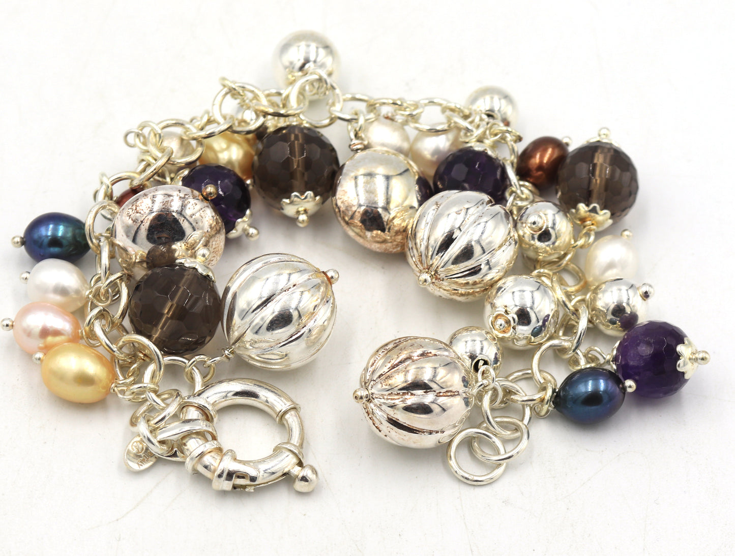 925 Sterling silver ball charms bracelet