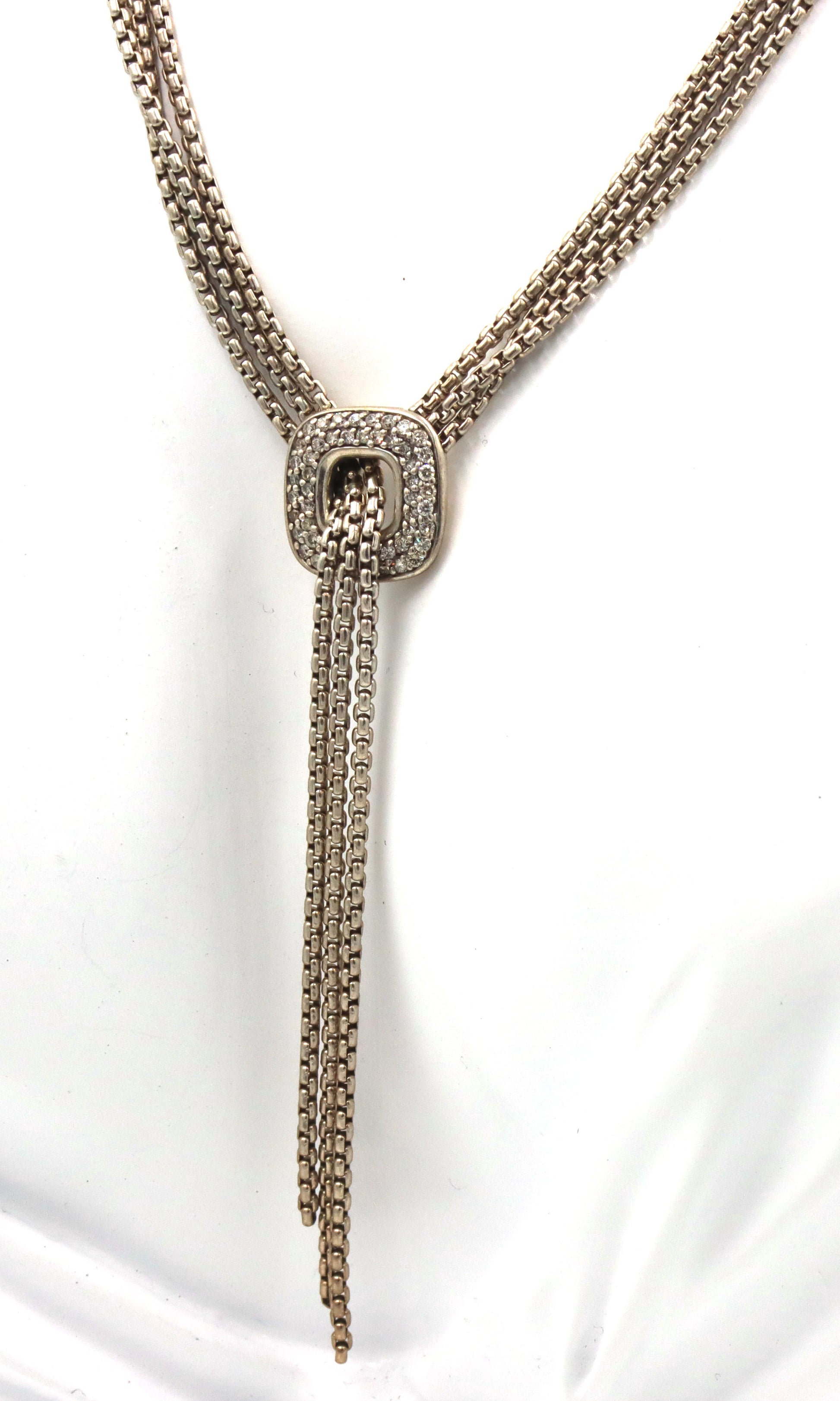 David Yurman waterfall lariat tassel with diamonds