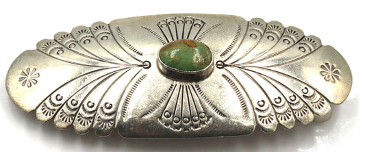 925 Sterling Silver Jay Livingston Navajo Silver Smith Turquoise Hair Barrette