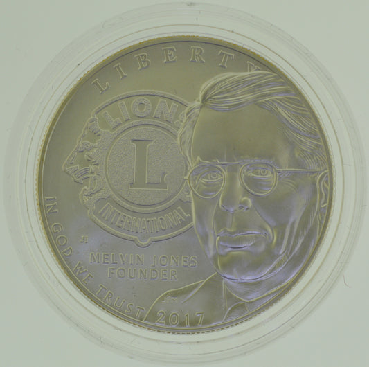 2017-P Lions Club International Centennial Proof Silver Dollar US Mint with Box and COA