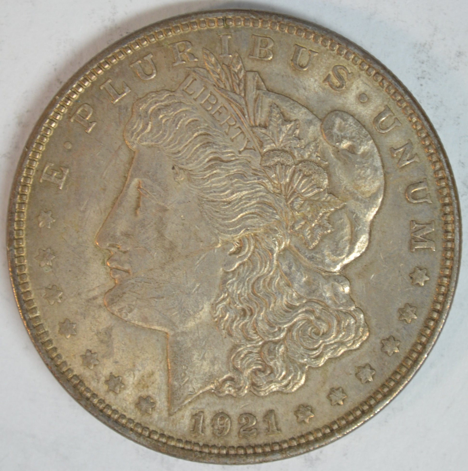 1921 Morgan Silver Dollar Philadelphia Mint About Uncirculated (AU) Details